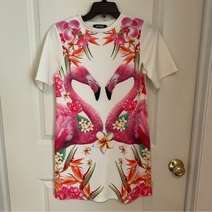 Missguided Flamingo Short Sleeve Dress